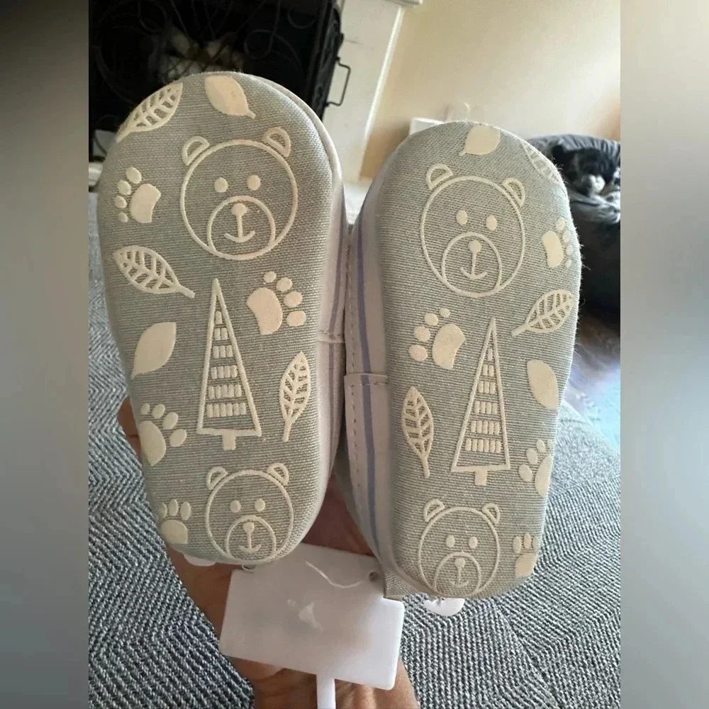 Tender Toes Baby Blue Teddy Bear Shoes Size 2 New Never Worn